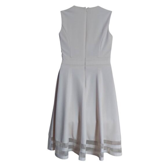 Calvin Klein Ivory Sleeveless Semi-Formal Illusion Mesh Fit & Flare Dress - Picture 3 of 8
